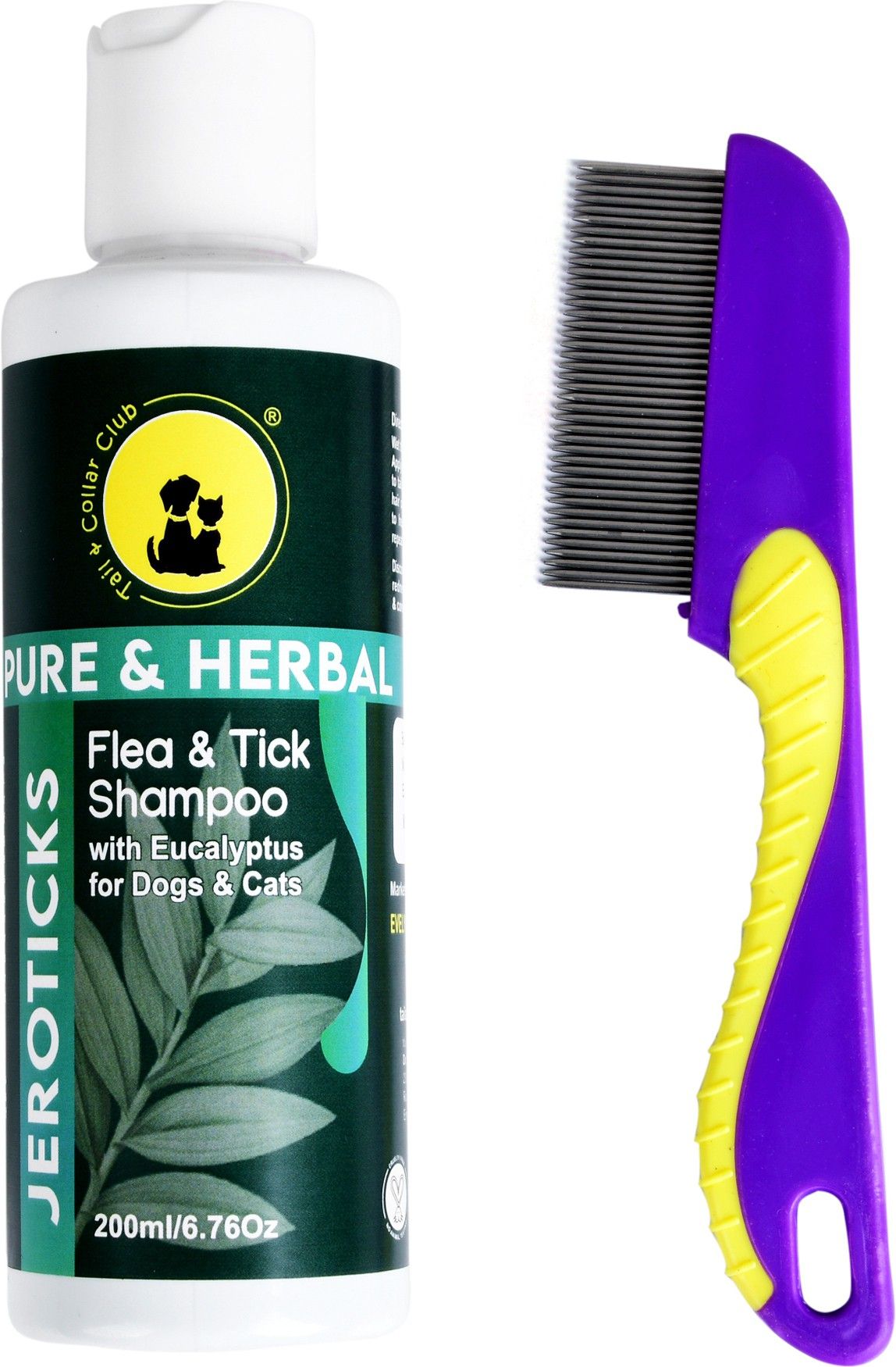 tail & collar club Flea and Ticks with Eucalyptus Oil and Shampoo for All Breeds with Comb Labrador Anti-fungal, Allergy Relief, Flea and Tick, Anti-itching HERBAL Dog Shampoo-picture-23