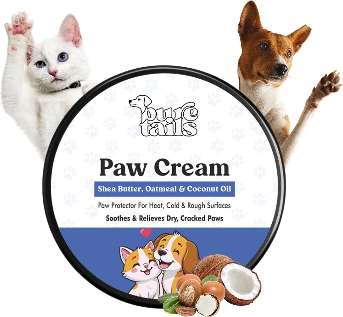 pure tails Pet Paw Cream Shea Butter, Oatmeal & Coconut Oil Pet Spa Kit-picture-17