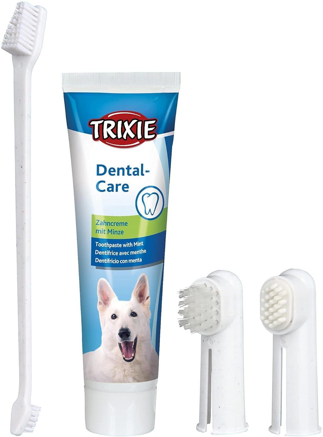 Dog Dental Hygiene Set with 1 Toothpaste (100GM) and 3 Toothbrush Set Pet Toothbrush-image-2