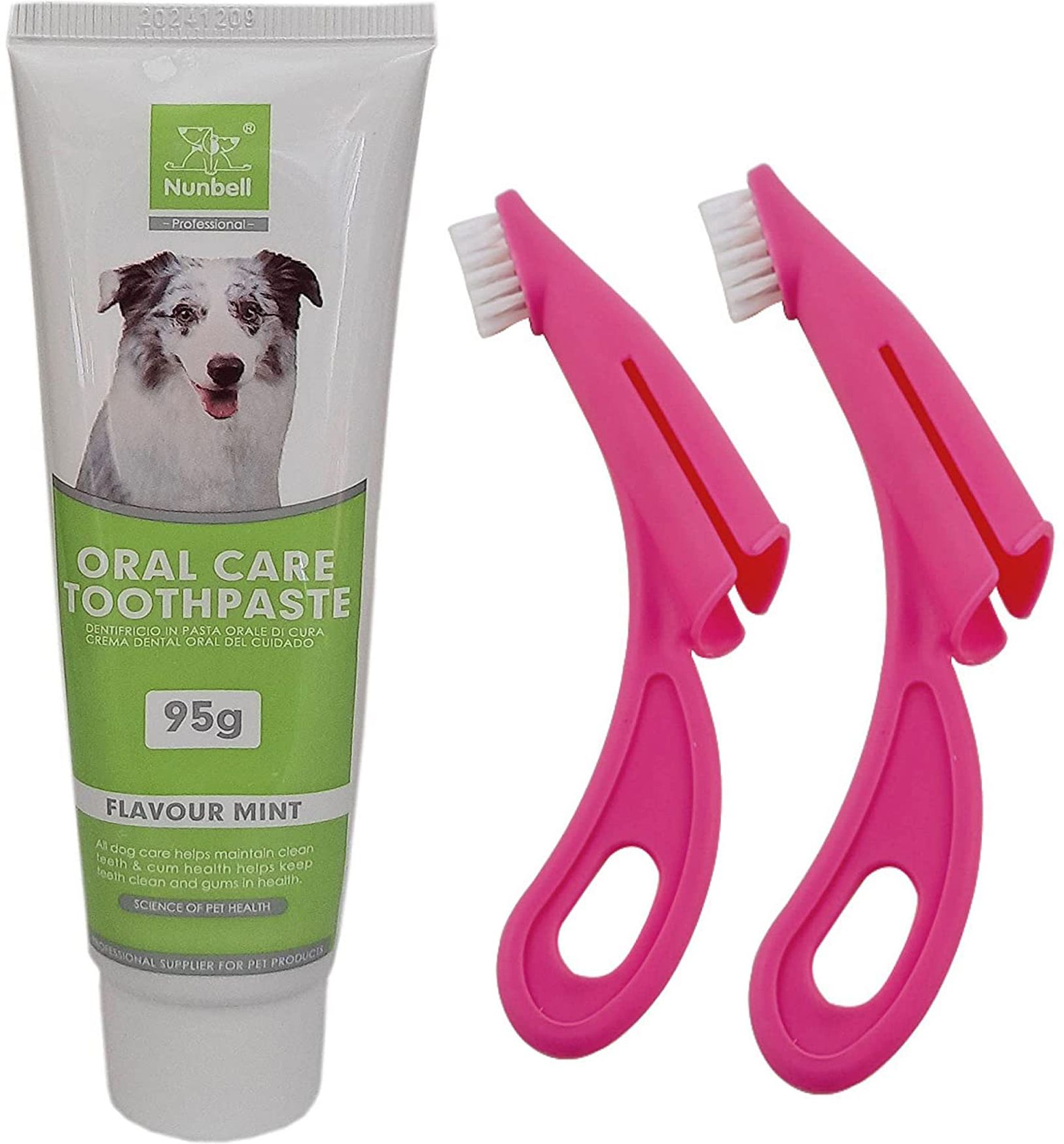 pet needs Mint Flavor Dog Toothpaste 95g With Dental Plastic Finger Toothbrush Pet Toothpaste-picture-36