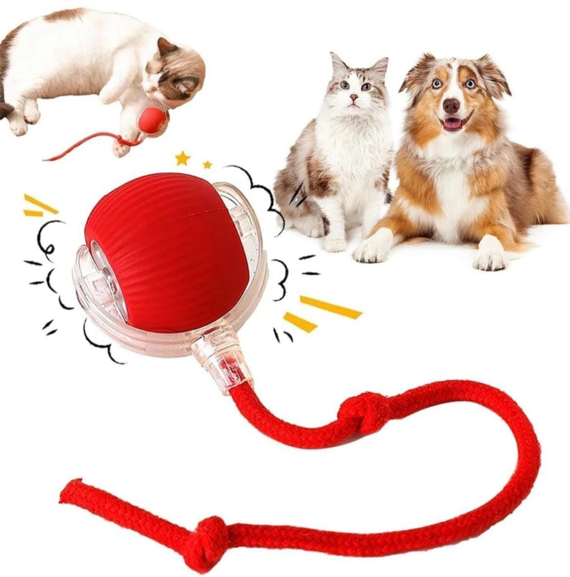 decorvaiz Smart LED 360° Rotating Cat Toy Ball Cat Dancing Ball Pet Rolling Ball Silicone Ball For Dog & Cat-image-29