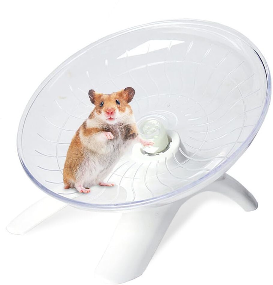 Hamster Wheel 7 Inch Quiet Running Wheel with Anti Slip Stand Toy Plastic Frisbee For Hamster-image-36