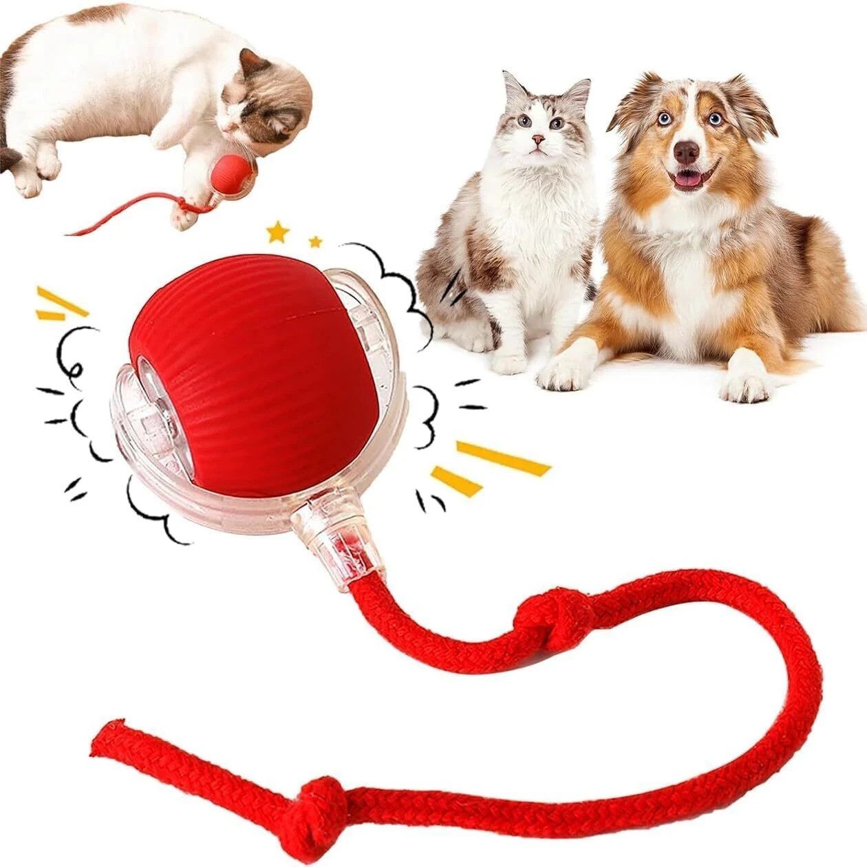 decorvaiz Electric Automatic Rolling Moving Rechargeable Self Play Toy Silicone Ball For Cat-picture-27