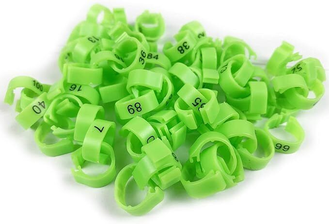 g p s 50 Pcs Pigeon Clip Rings - Green Plastic Training Aid For Bird-picture-12
