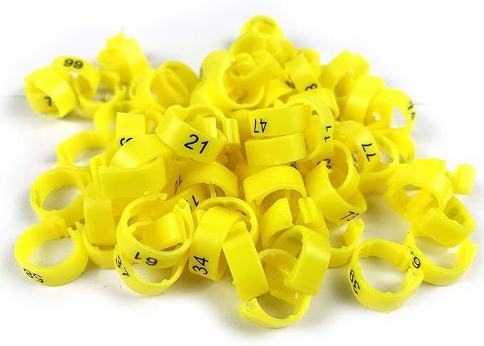 g p s 50 Pcs Pigeon Clip Rings - Yellow Plastic Training Aid For Bird-picture-13