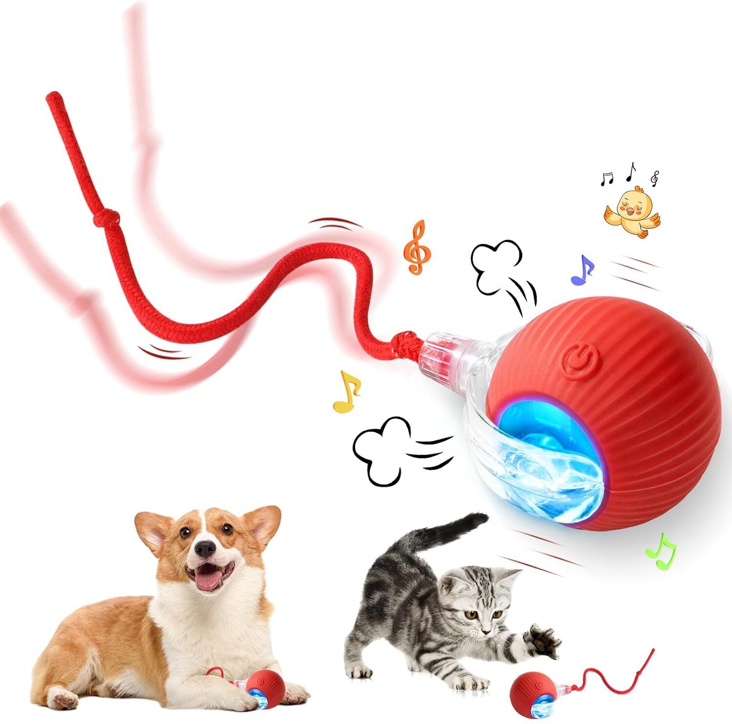 Interactive Cat Toy - Cat Toys For Indoor Cats Smart Silicone Rolling Ball Silicone, Plastic Ball For Cat-image-31