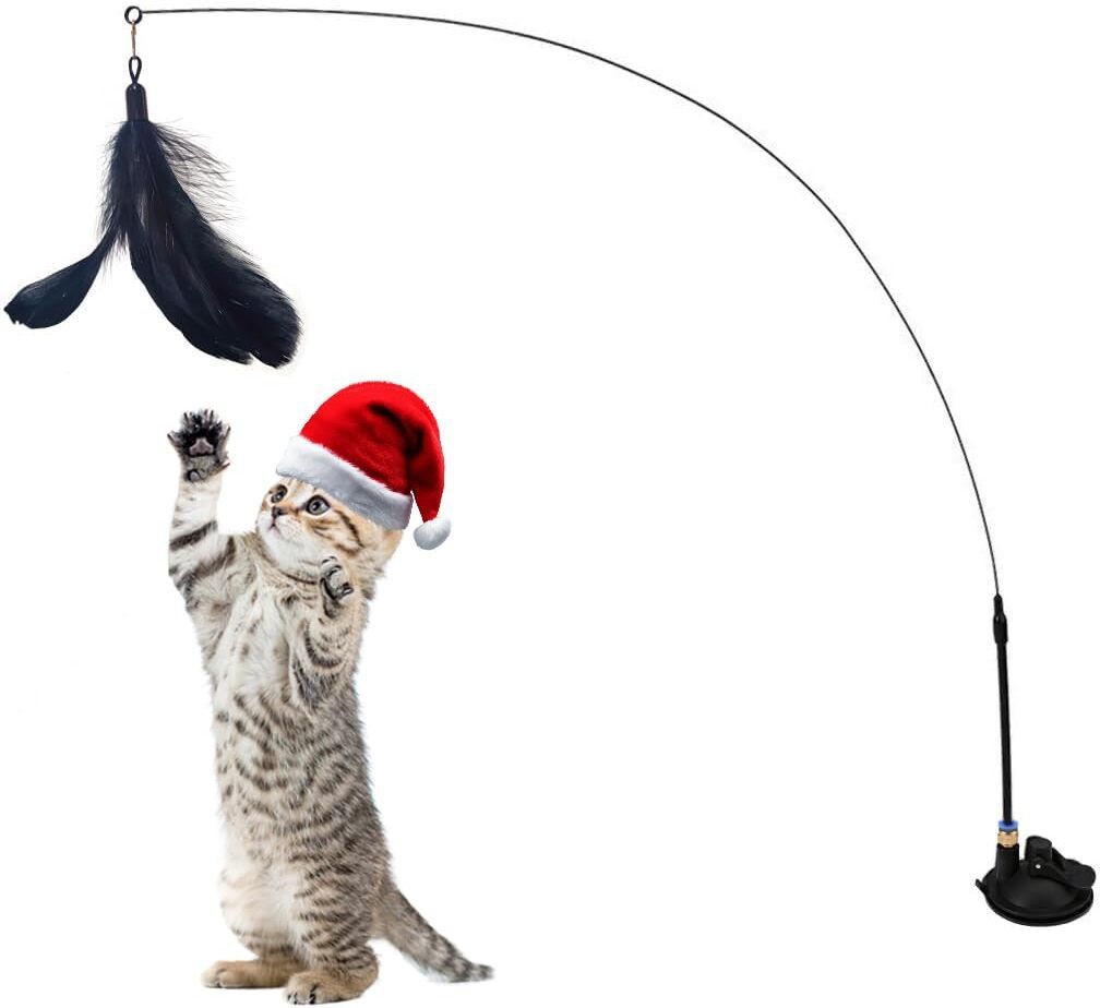 Cat Toys for Persian Cat, Interactive Cats Teaser Wand Toys Plastic Fetch Toy For Cat-image-11