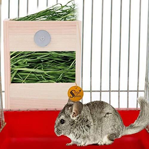 Natural Wooden Cage Attach Hay Rack, Grass Feeder, Holder for Rabbit, Guinea Pig Wooden Perch, Training Aid, Stick For Hamster-image-46