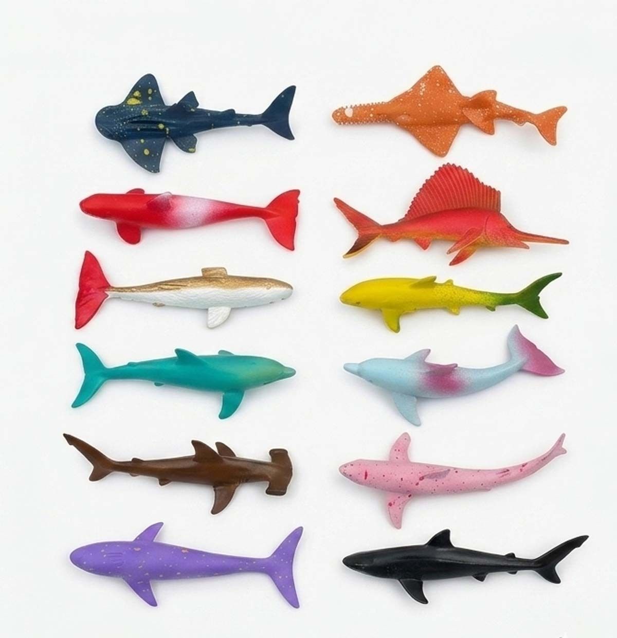 12-Piece Realistic Ocean Sea Animals and Sharks Figures Playset Rubber Rubber Toy, Soft Toy For Fish-image-40