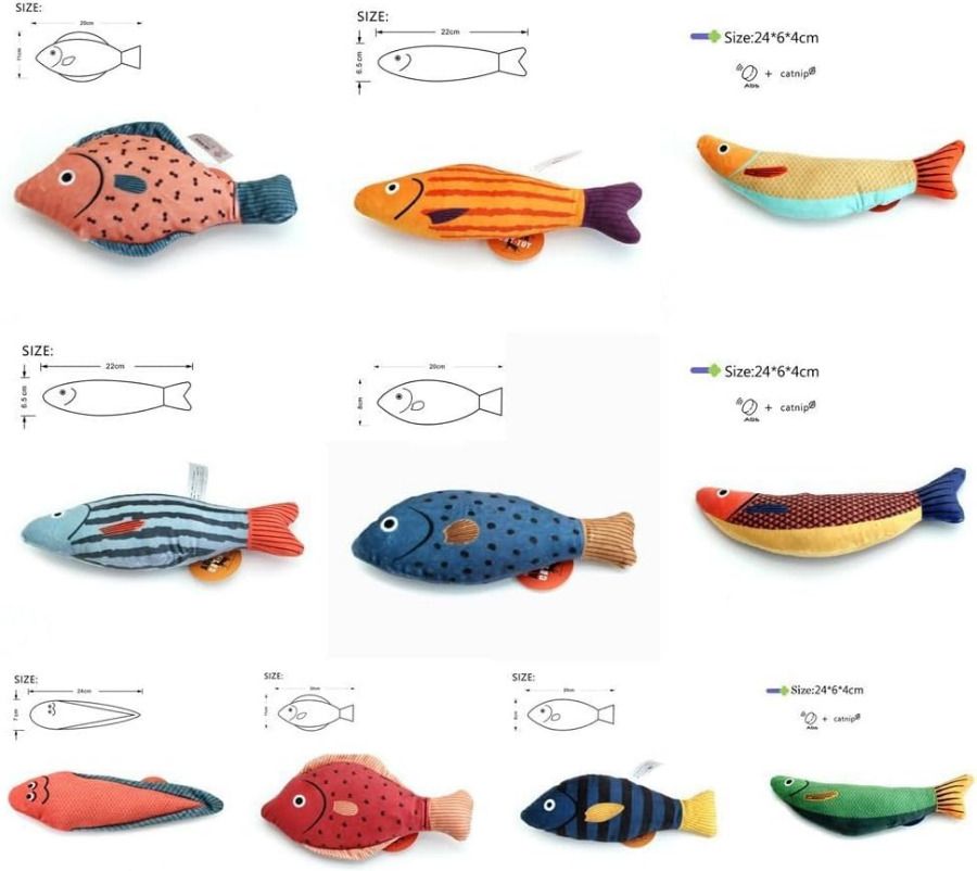 psk pet mart Fish Toy For Cats, Interactive Bite Resistant Plush Cotton Chew Toy For Dog & Cat-picture-8