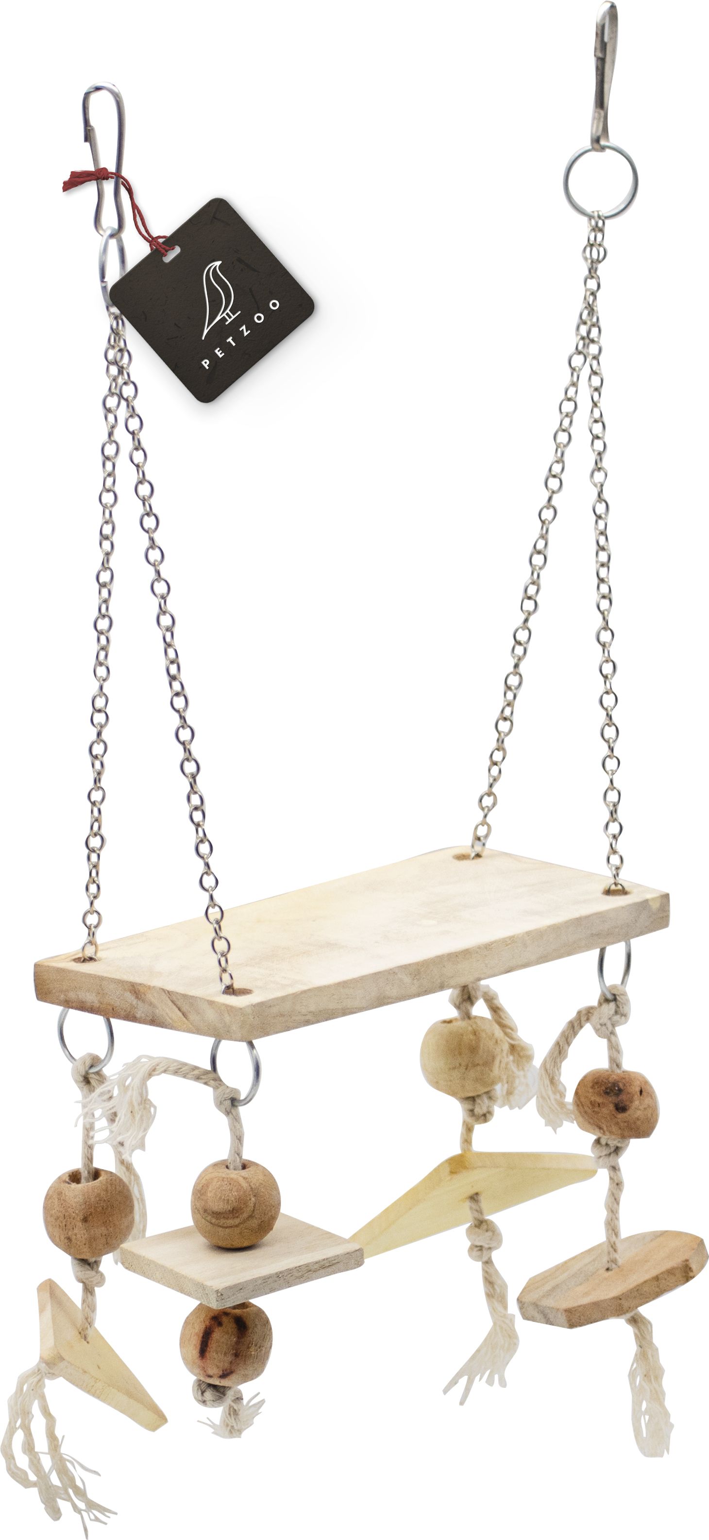 petzoo Wooden Swing Geometrical Shapes Playful Perch for Bird Cage Toy For Birds Wooden Chew Toy, Training Aid, Perch For Bird-picture-47