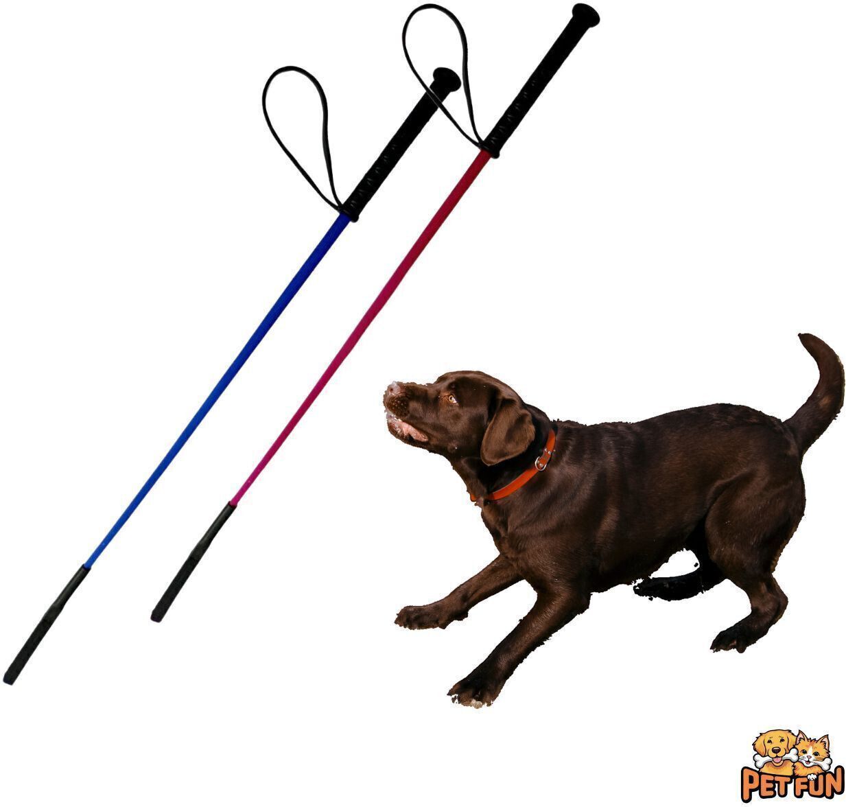 Petfun Dog Training Hunter Stick (COLOR MAY VARY)pack of 2 Nylon, Rubber Training Aid For Dog & Cat
