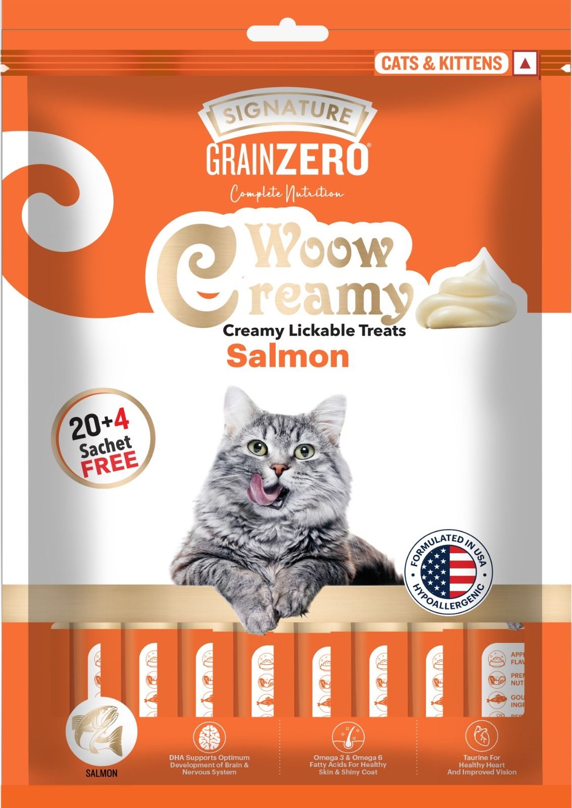 signature Grain Zero Creamy Lickable (15g x24 Pieces) Salmon Cat Treat-picture-18