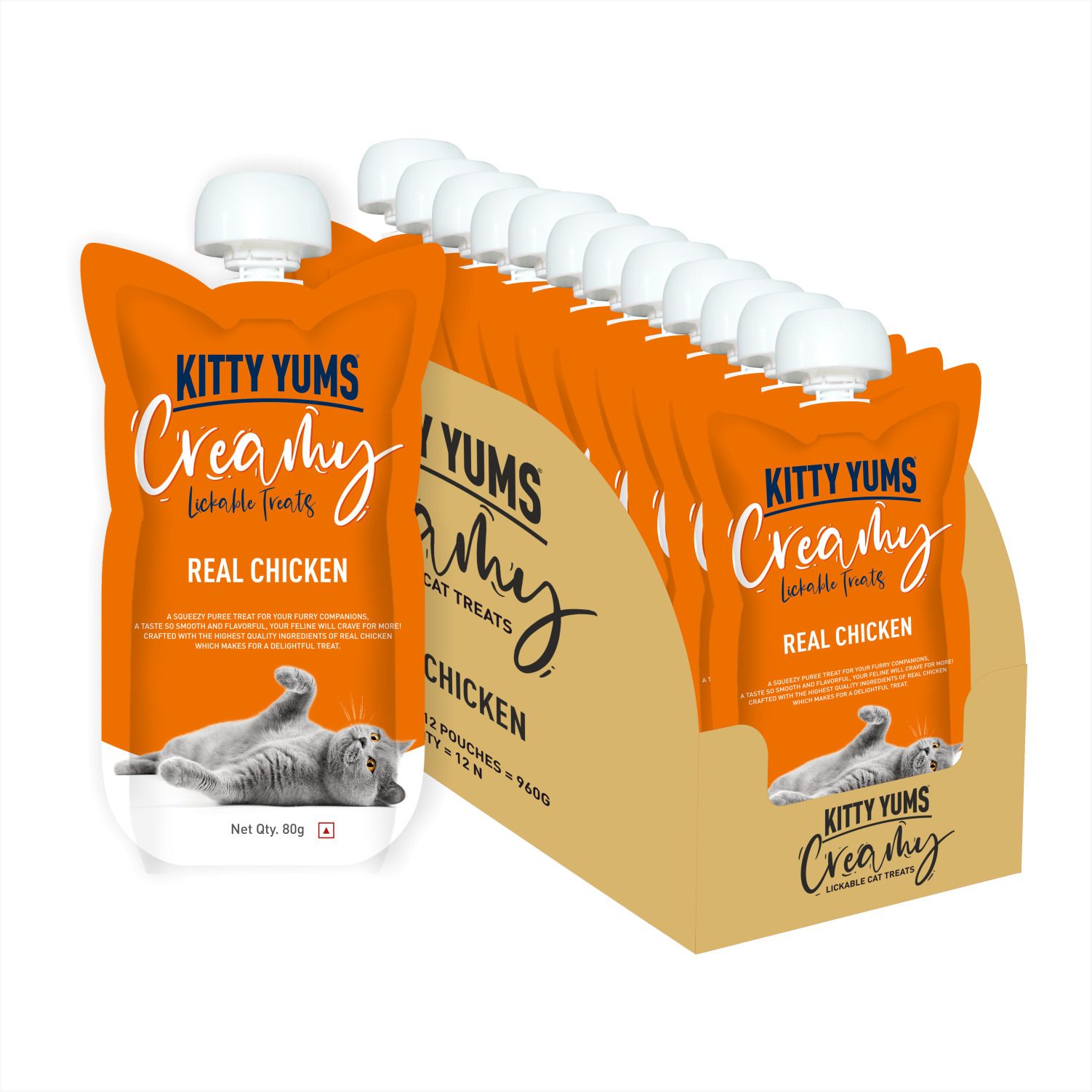 kitty yums Creamy Lickable Real Chicken Cat Treat-picture-13