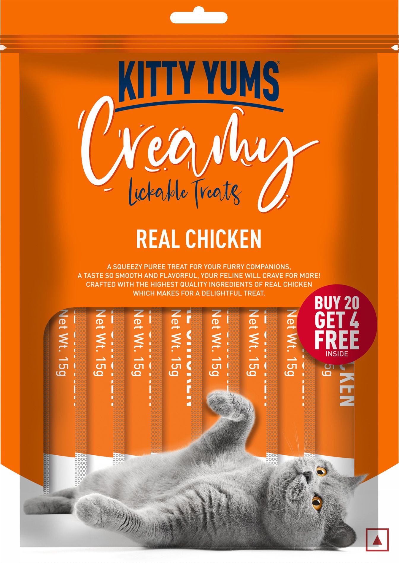kitty yums Creamy Lickable (15g x24 Pieces) Real Chicken Cat Treat-picture-17