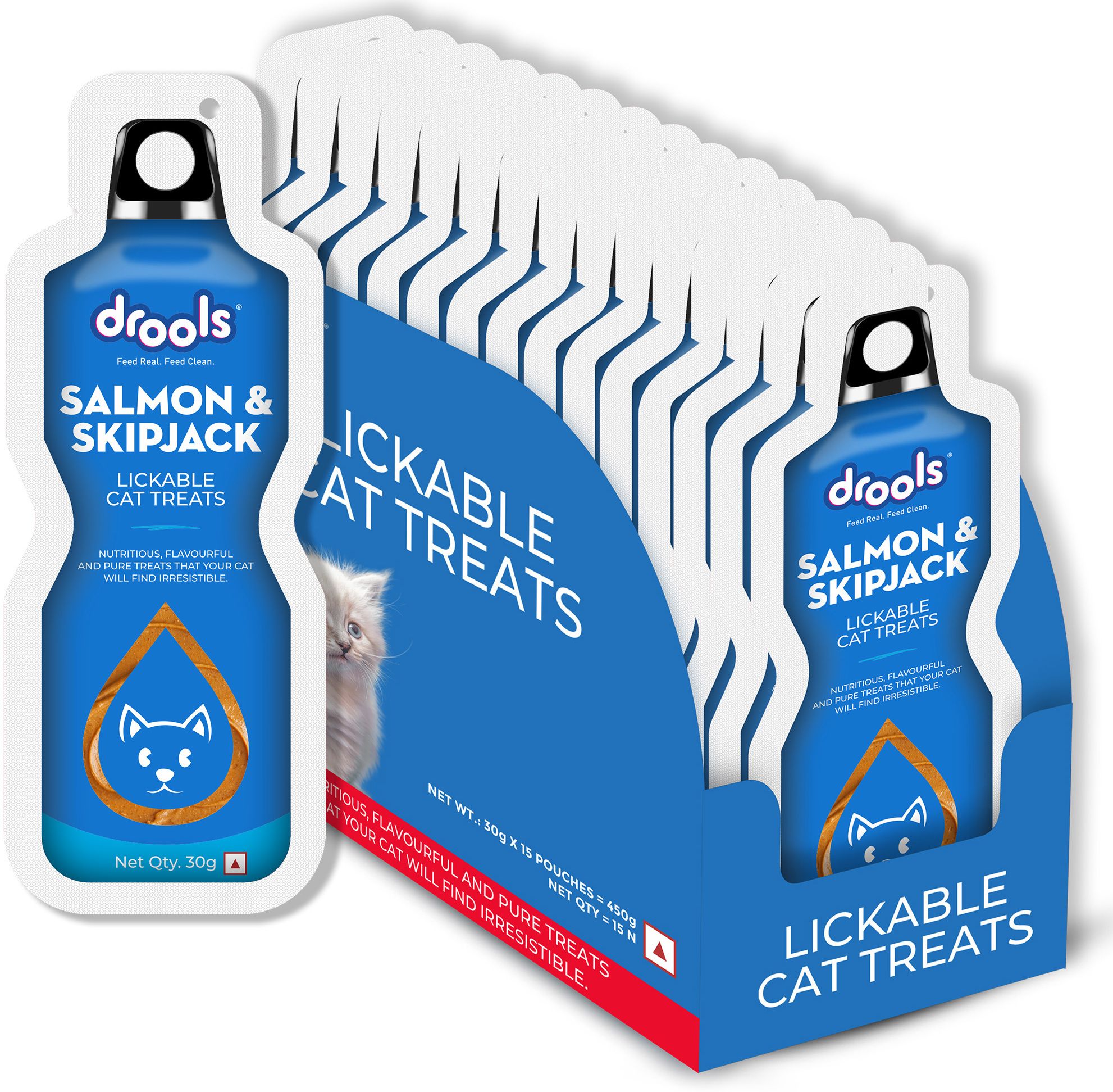 drools Creamy Lickable (30gm x 15) Skipjack & Salmon Cat Treat-picture-18