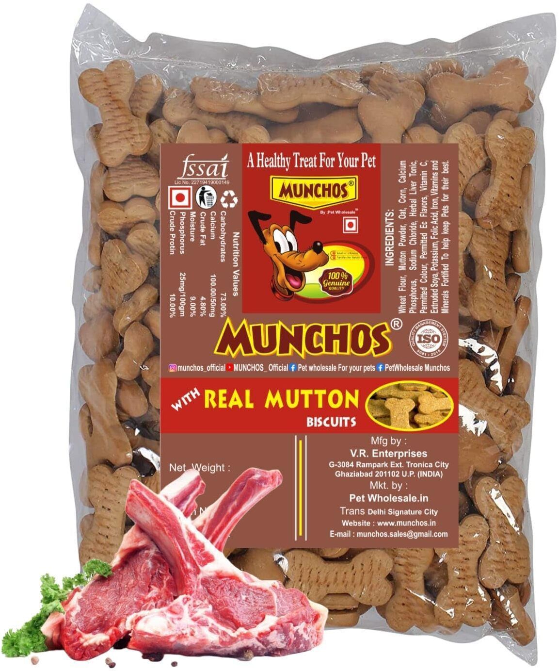 MUNCHOS Real Mutton Dog Adult Biscuits 1 kg, Mutton Dog Treat-picture-21