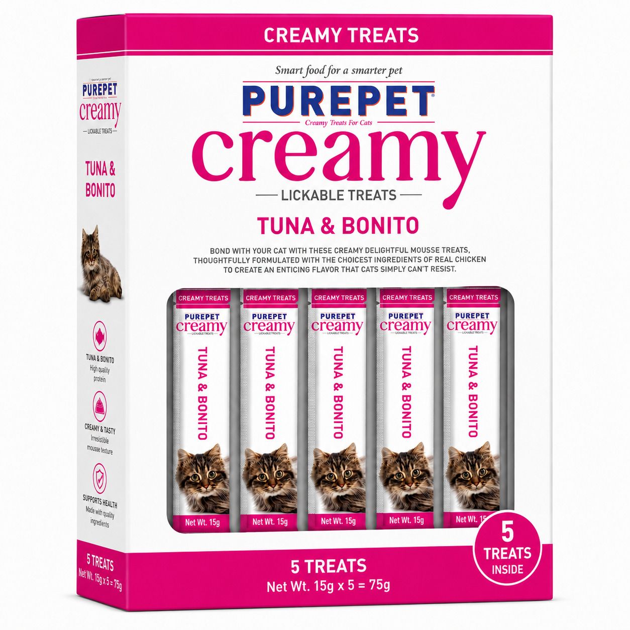 Creamy Lickable Cat Treats Tuna & Bonito | Supports Skin & Coat | Easy Digestion Tuna Cat Treat-image-23