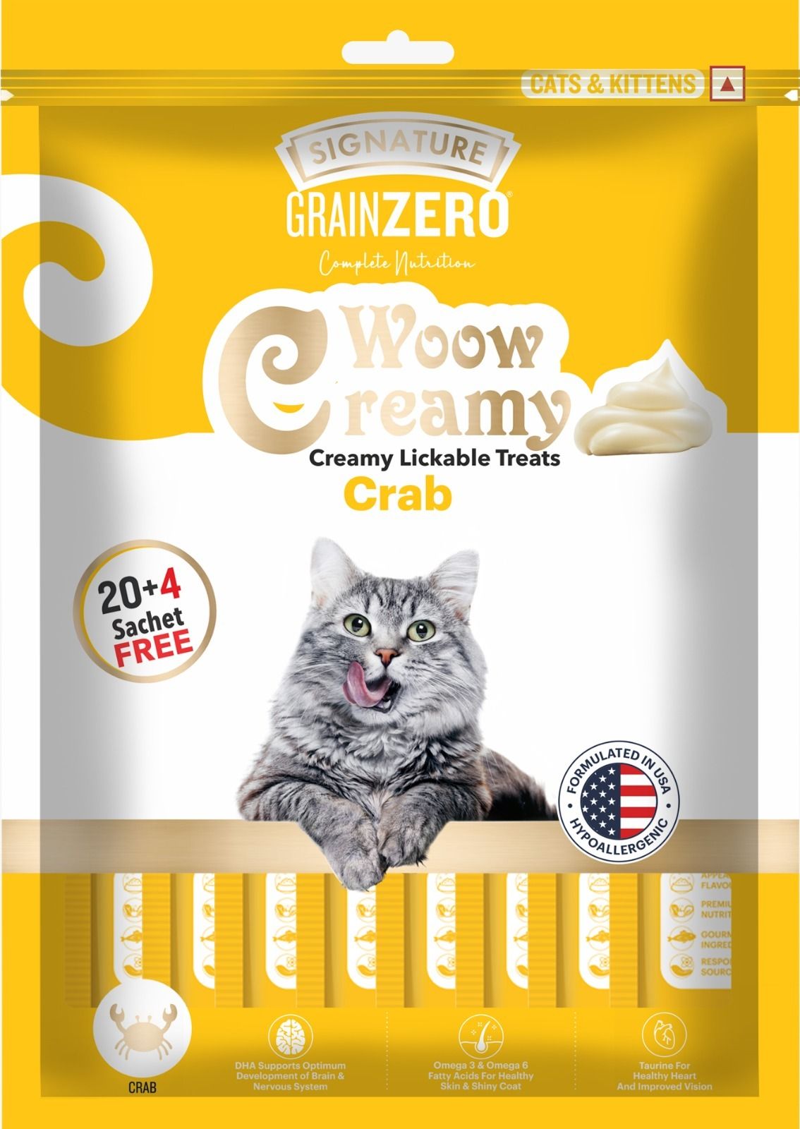 signature Grain Zero Creamy Lickable (15g x24 Pieces) Crab Cat Treat-picture-10