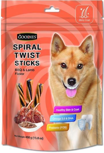 Goodies Spiral Twist Sticks BBQ & Lamb Flavor – Treats/Snacks for Dogs/Puppies Lamb Dog Treat-image-8