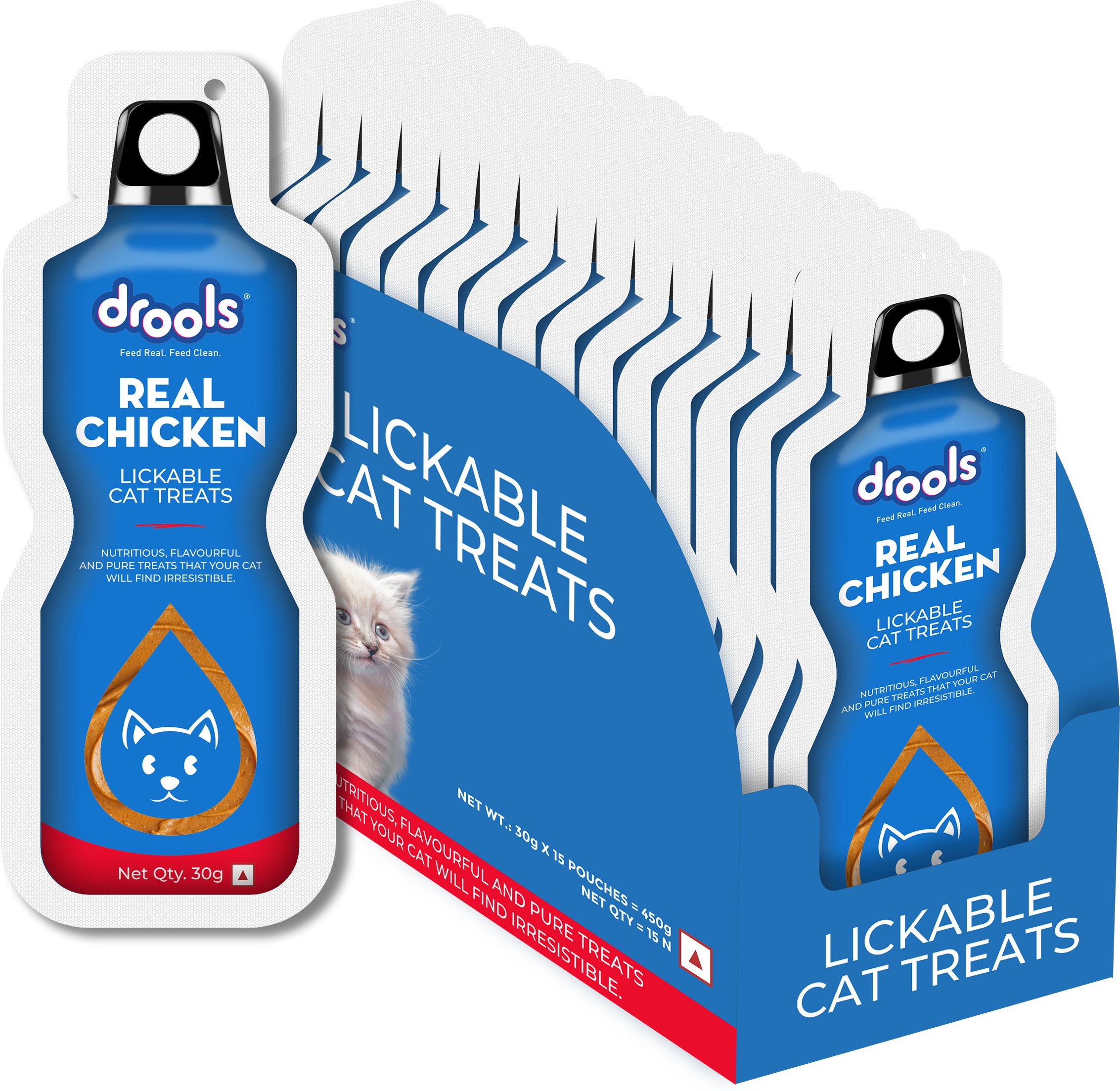 drools Creamy Lickable (30gm x 15) Real Chicken Cat Treat-picture-9