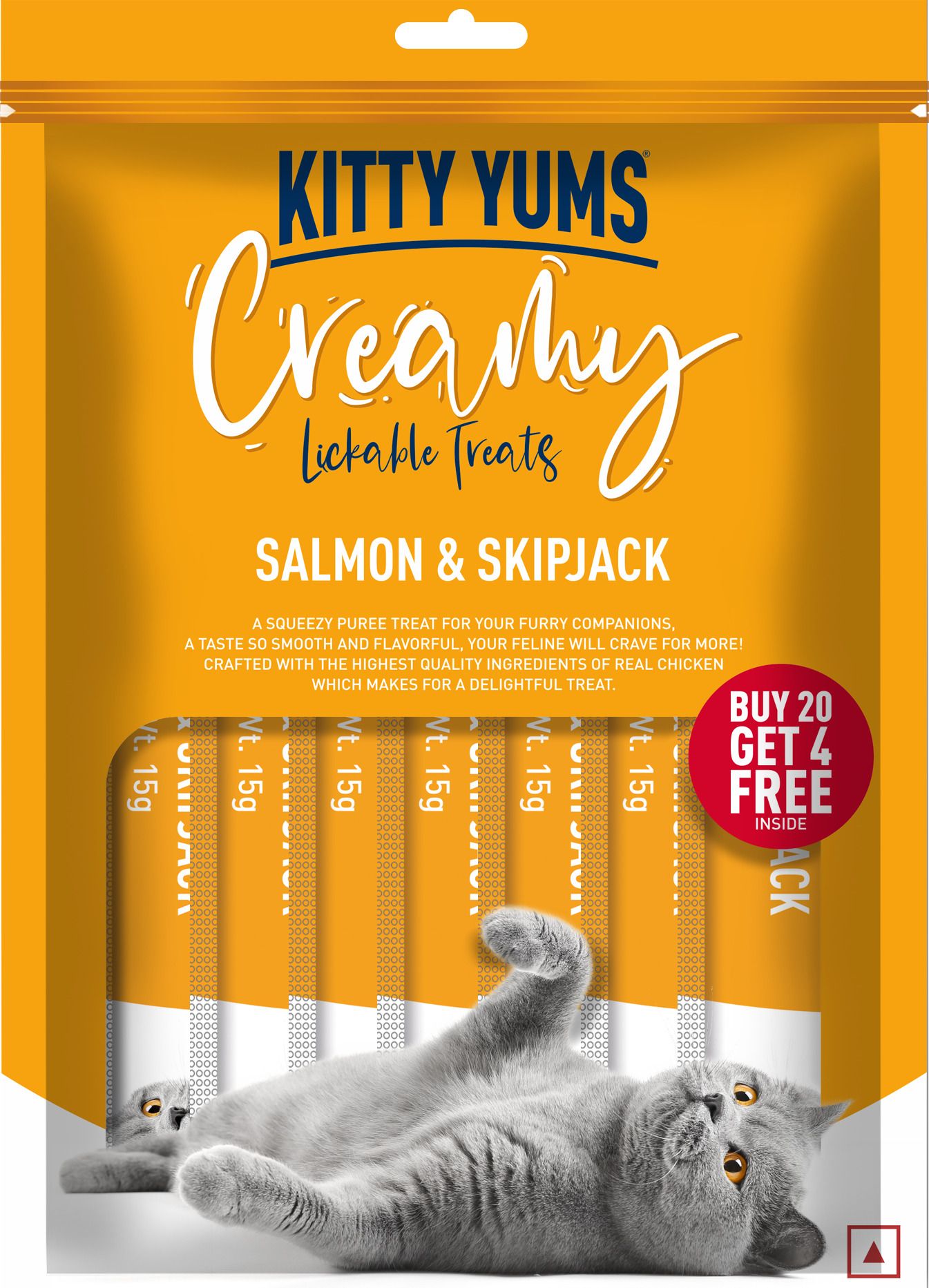 Creamy Lickable (15g x24 Pieces) Skipjack & Salmon Cat Treat-image-36