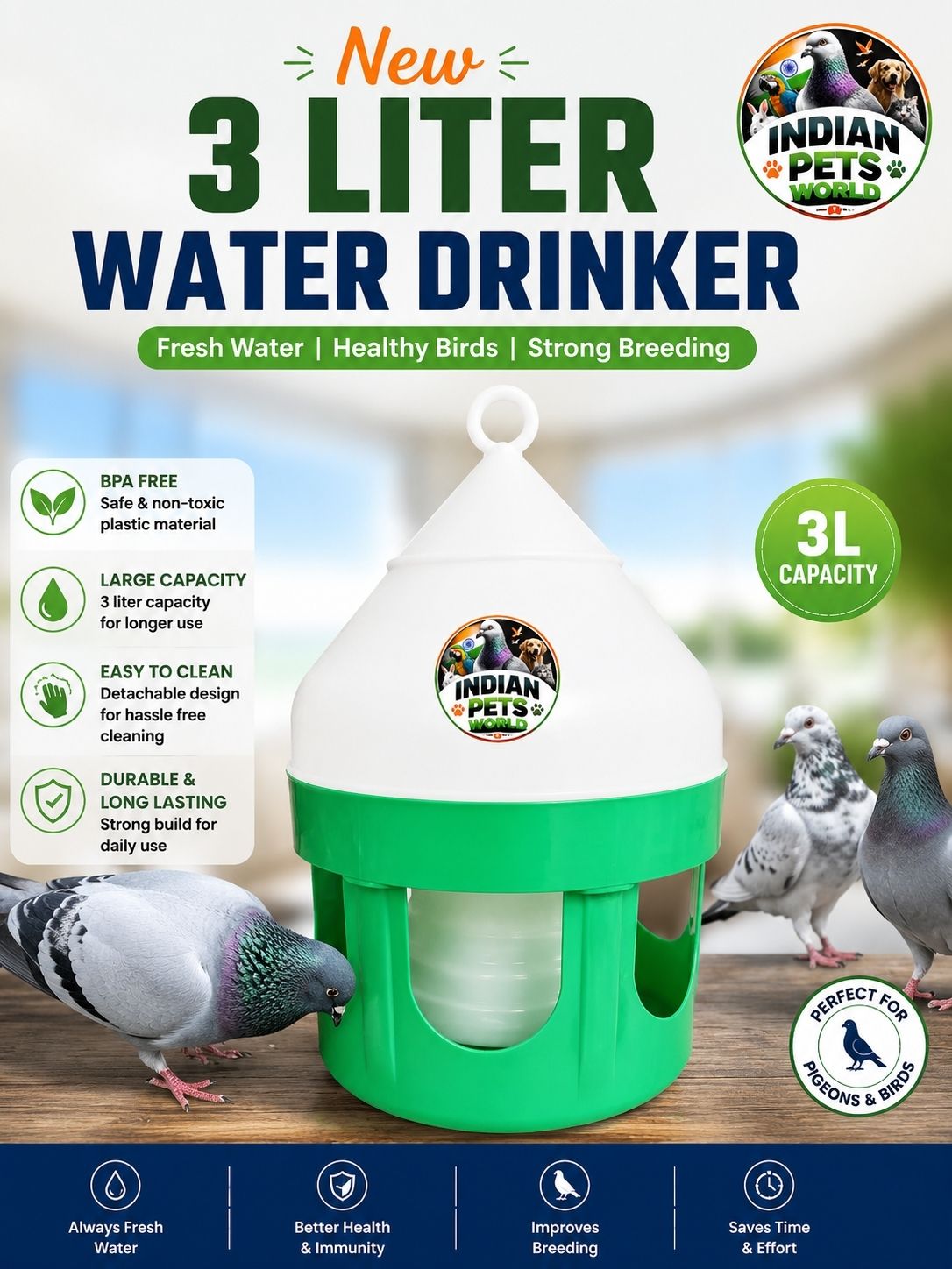 indian pets world 3 L Water Trough-picture-2