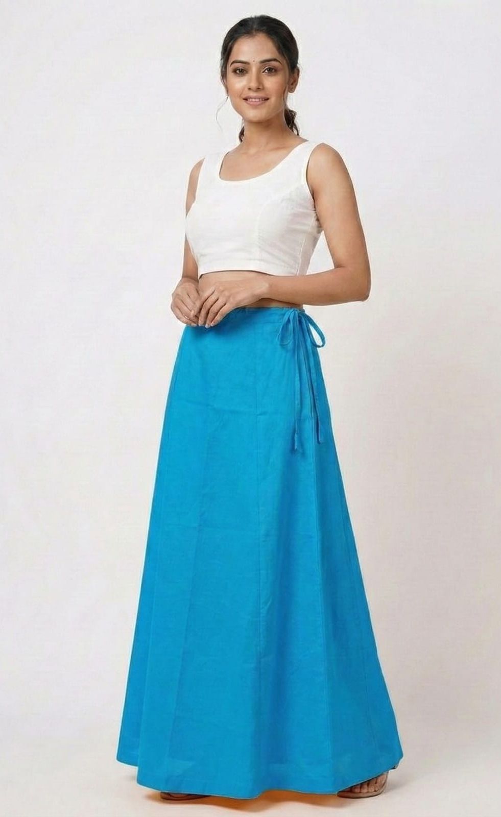viraj Blue Pure Cotton Petticoat-image-22