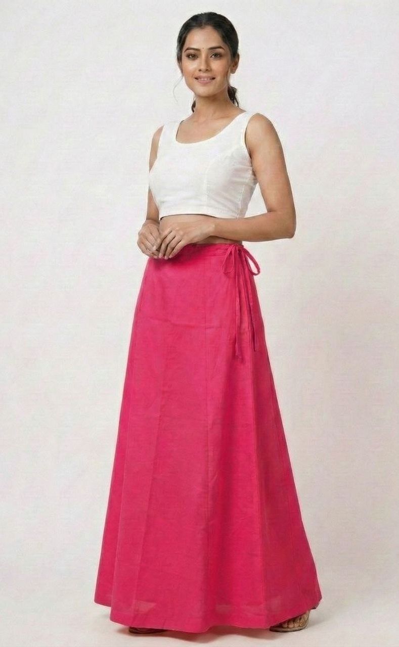 viraj Pink Pure Cotton Petticoat-image-15