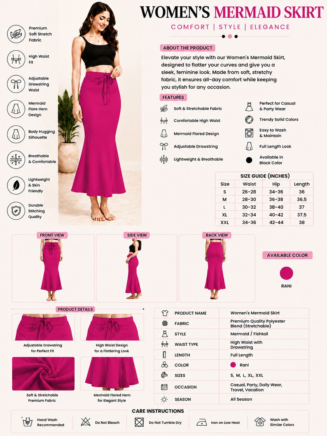 fashionunity Pack Of 1 Rani Women's Shapewear - Fancy Stylish Trending Shapers Lycra Blend Petticoat-picture-47