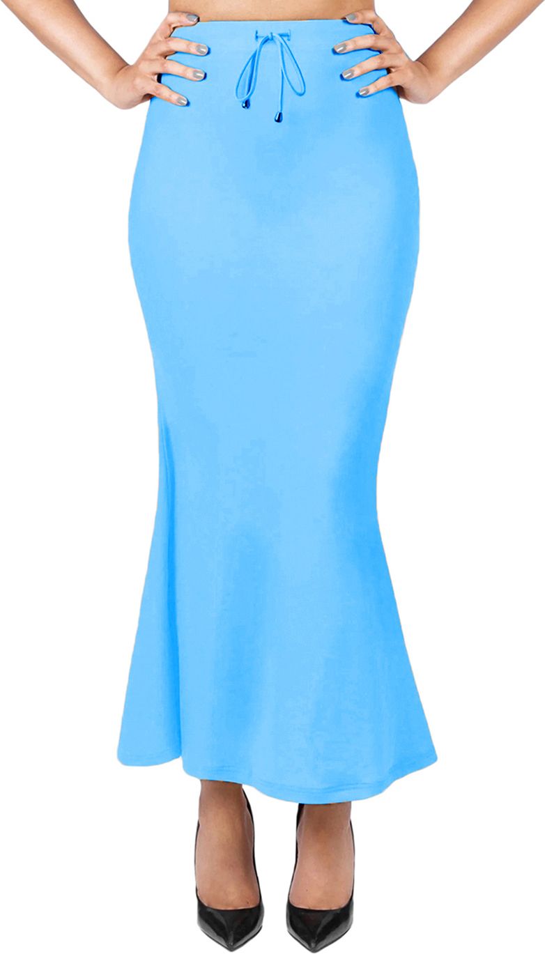 BuyOnn Slim Petticoat for Saree Aqua Blue Lycra Blend Petticoat-image-8