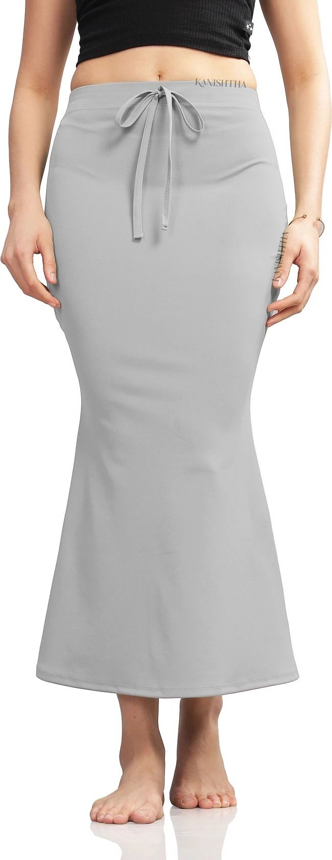 YAMUNATAXX Grey Saree Shapewear for women Lycra Blend Petticoat-image-2