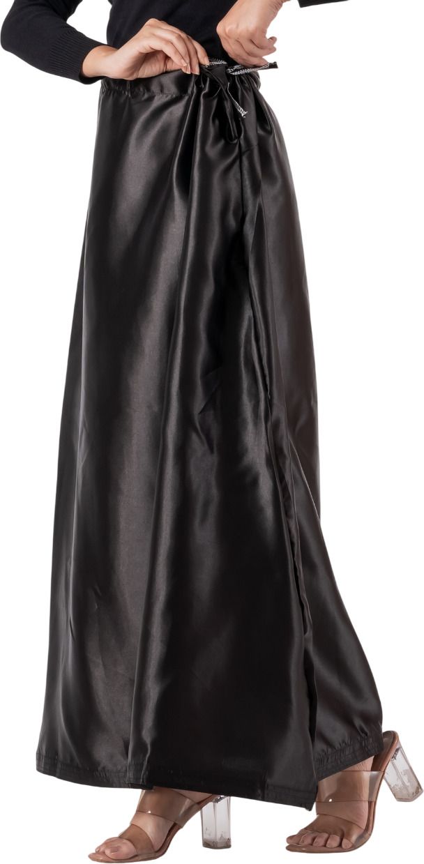 AANGI SATIN-PETTICOAT-BLACK-XL Pure Satin Petticoat-image-17