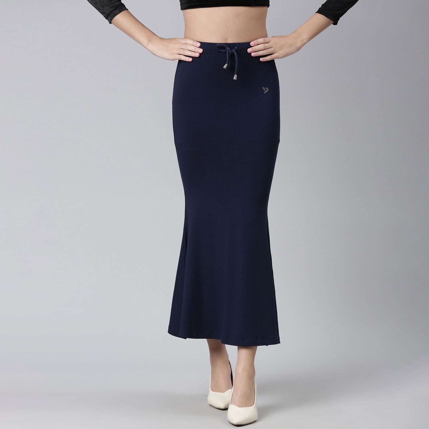 TWIN BIRDS 1192_Navy Ribbon Cotton Viscose Blend Petticoat-picture-13