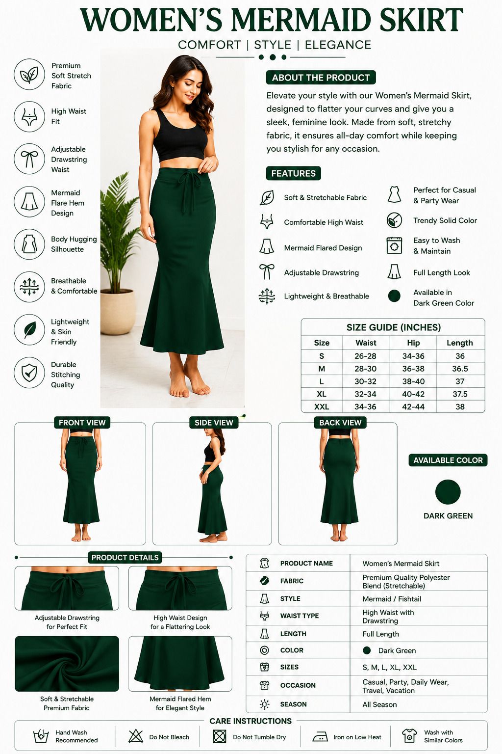 LUMIRRA FASHION Pack Of 1 Olive Women's Shapewear - Fancy Stylish Trending Shapers Lycra Blend Petticoat-picture-40