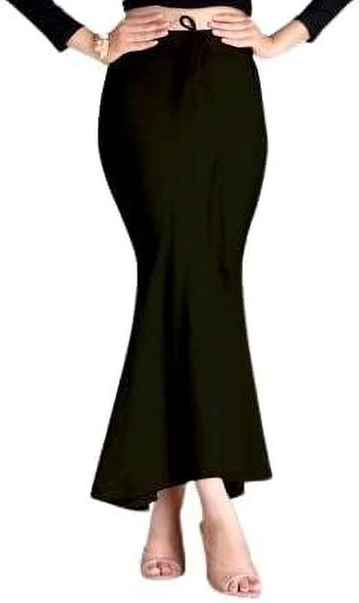 VIDHATA FASHION Black Perfect Slim Fitting Curvy Body Shapewear Fish Cut Lycra Blend Petticoat Lycra Blend Petticoat-image-48