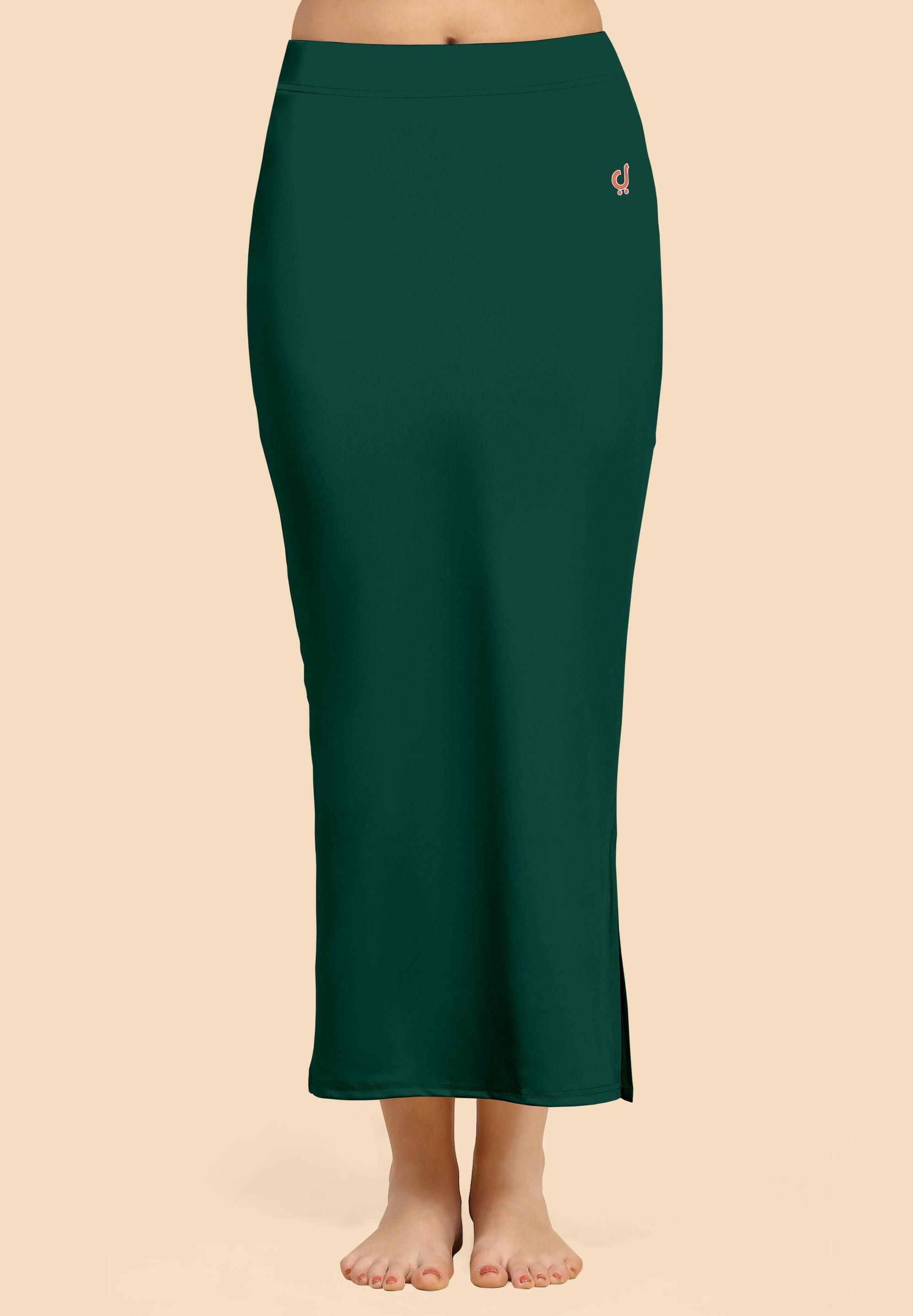Trendmalls New.P02-Darkgreen Lycra Blend Petticoat-image-2