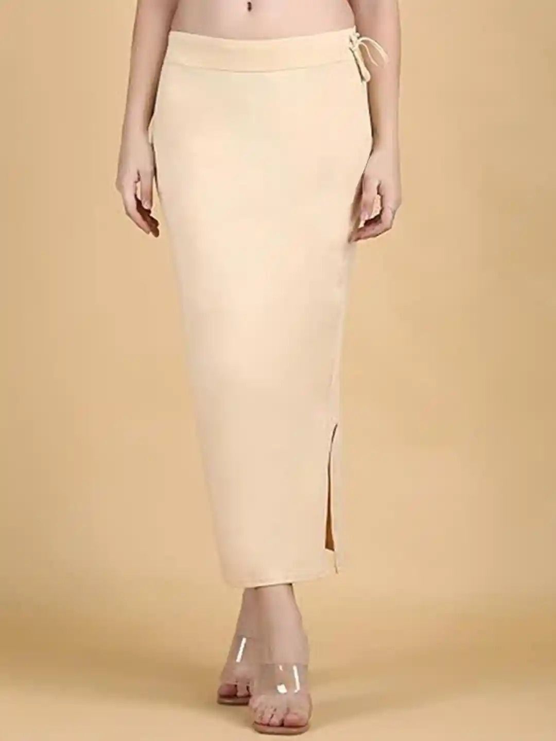 VDIHATA FASHION Beige Color Shaper Petticoat With Elastic Long Under Skirt Shapewear For Saree Lycra Blend Petticoat-picture-29