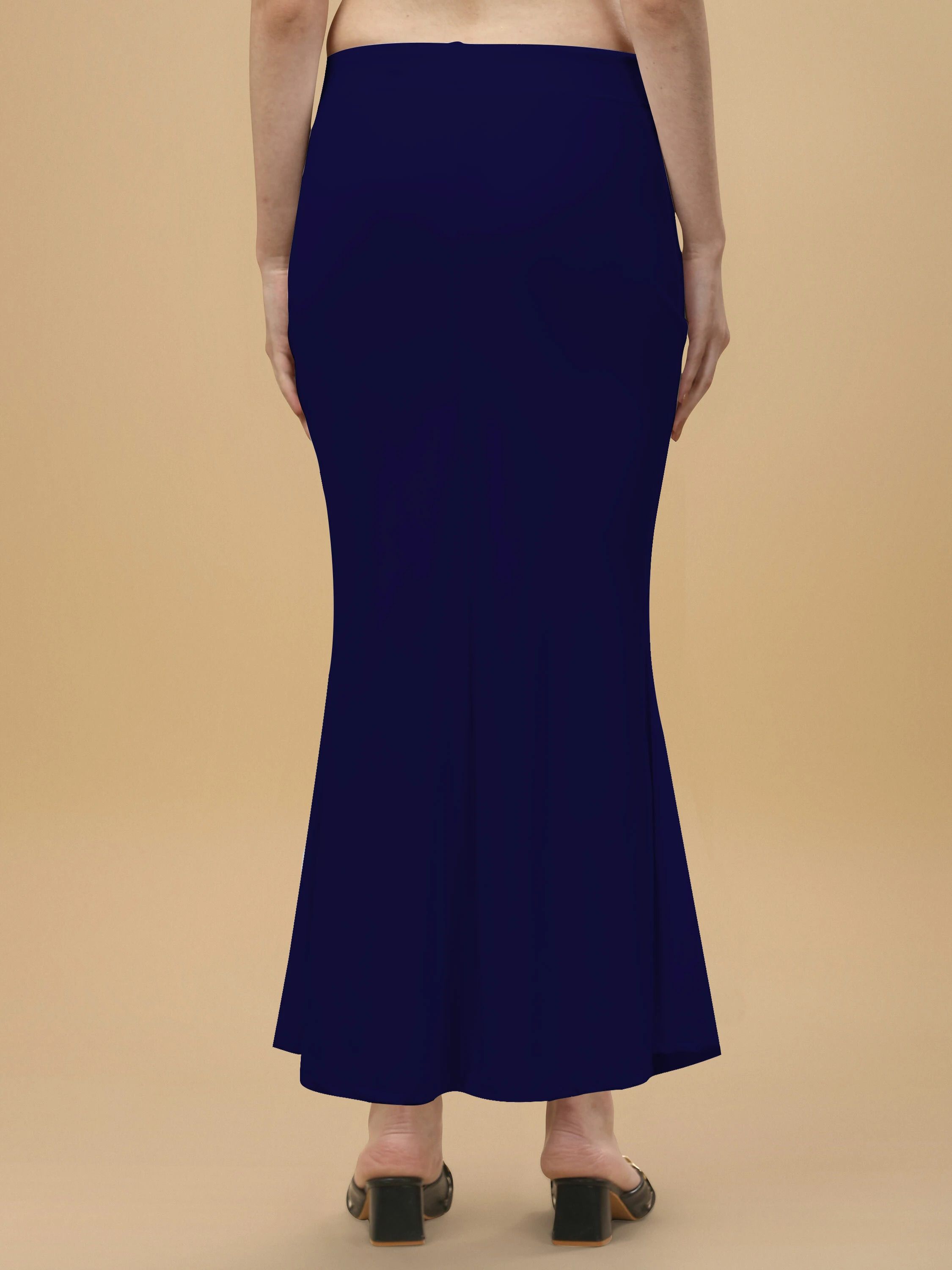 SHAYONAM FFishcut Saree Shapewear Navy Blau Lycra Bland Petticoat (M) Lycra Blend Petticoat-image-8