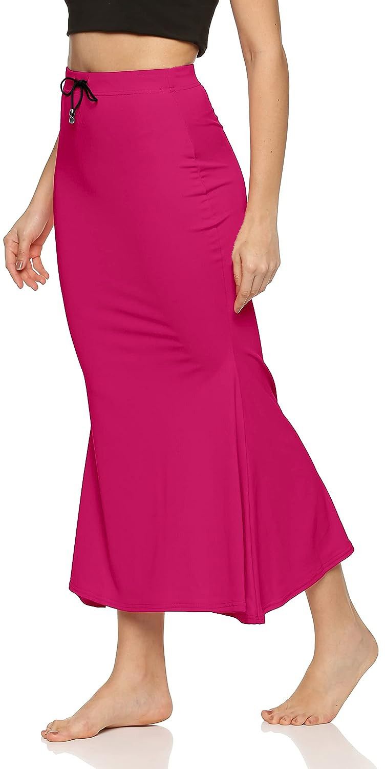 Woo THiNG Sari Shapewear in solid color Lycra Blend Petticoat-image-12