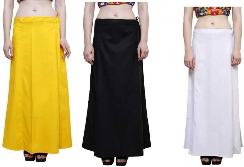 Shyam Ent Yellow,Black,White,Women Pure Cotton Petticoat-image-34