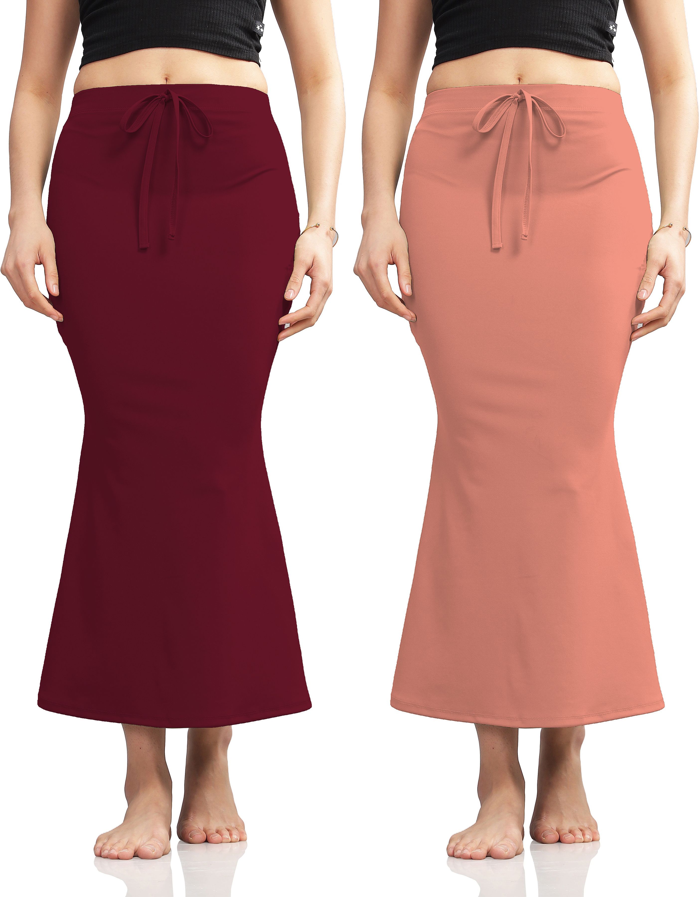 Pink Formal Pack Of 2 Maroon & Peach Women's Shapewear - Fancy Stylish Trending Shapers Lycra Blend Petticoat-image-30