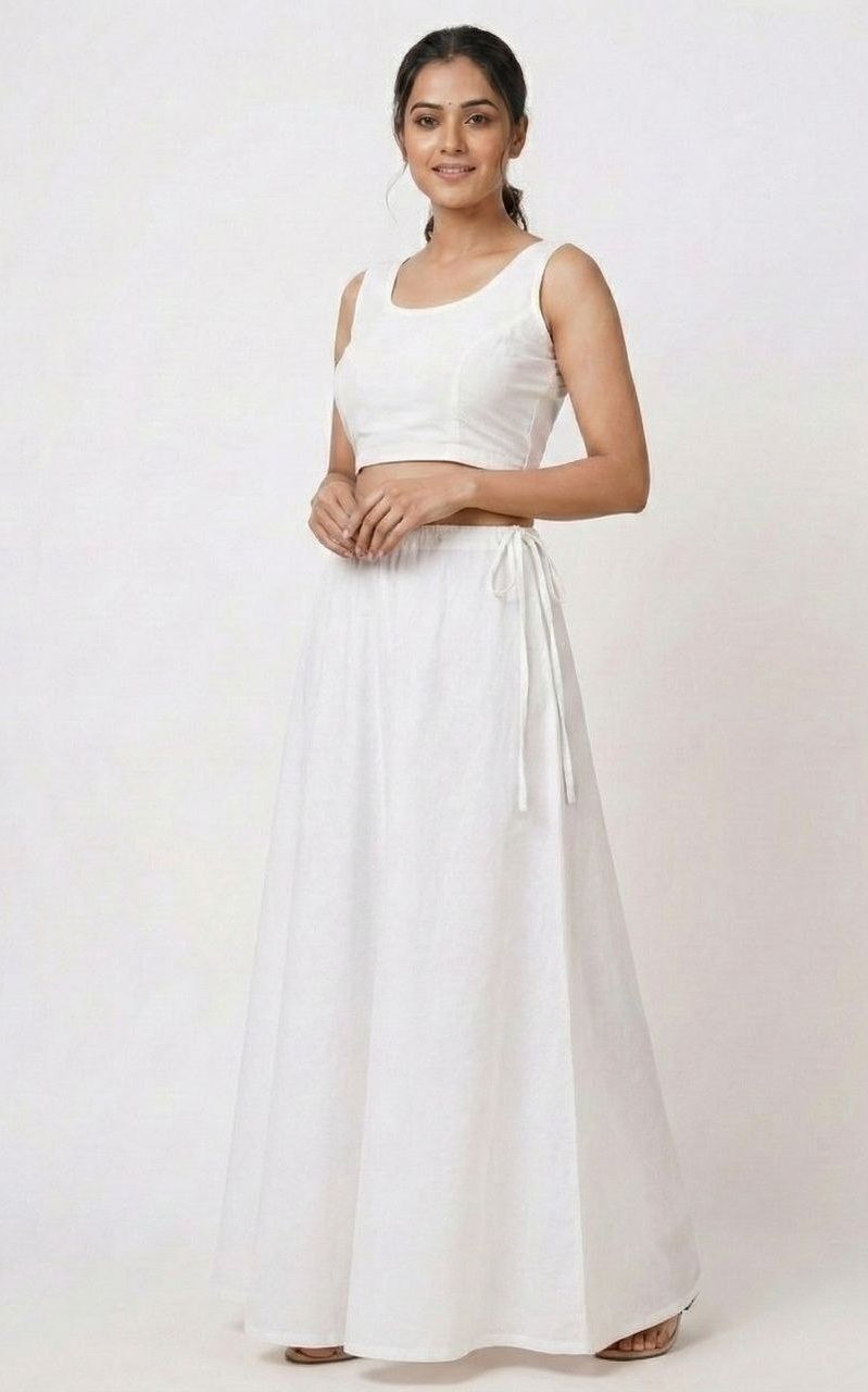 viraj White Pure Cotton Petticoat-image-16