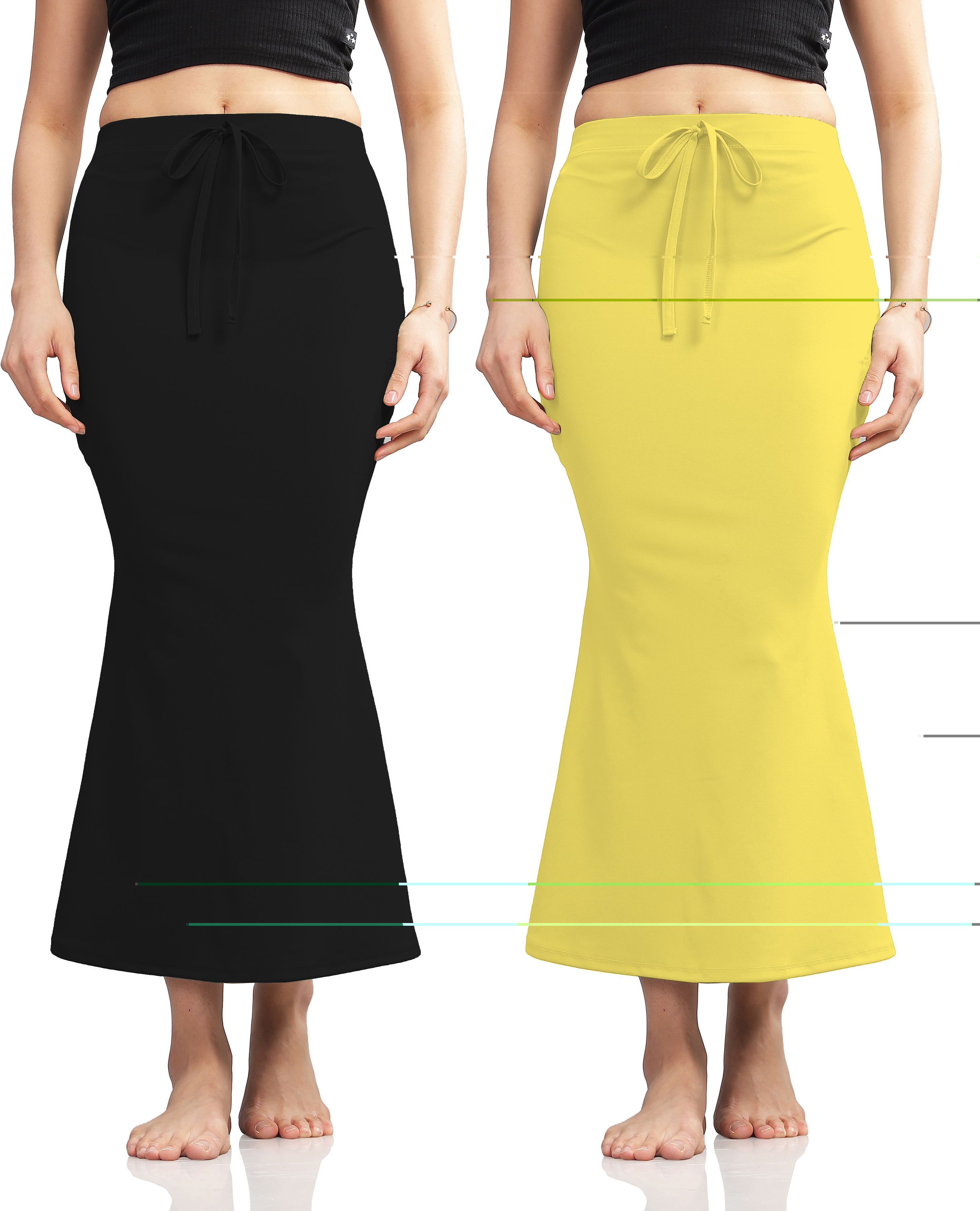 Pink Formal Black & Lemon yellow Women's Shapewear - Fancy Stylish Trending Shapers Lycra Blend Petticoat-image-29