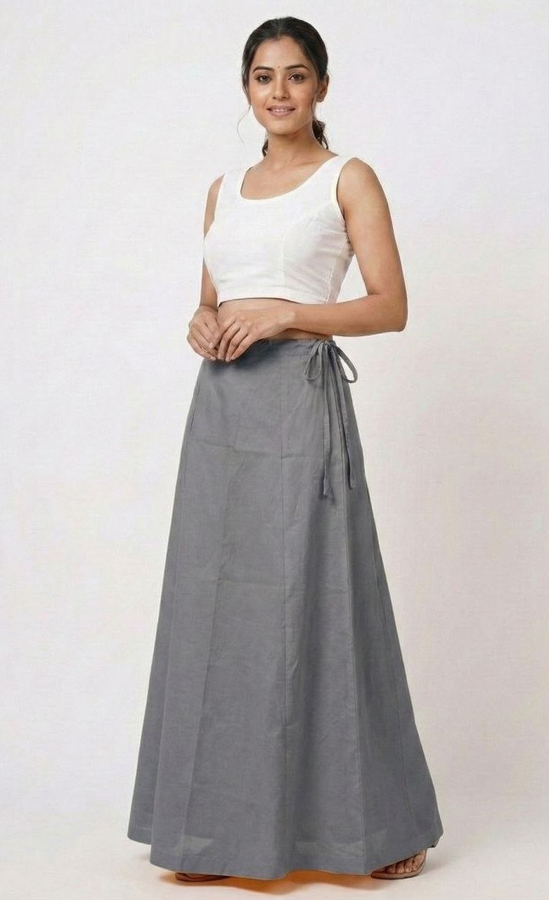 viraj Grey Pure Cotton Petticoat-image-13