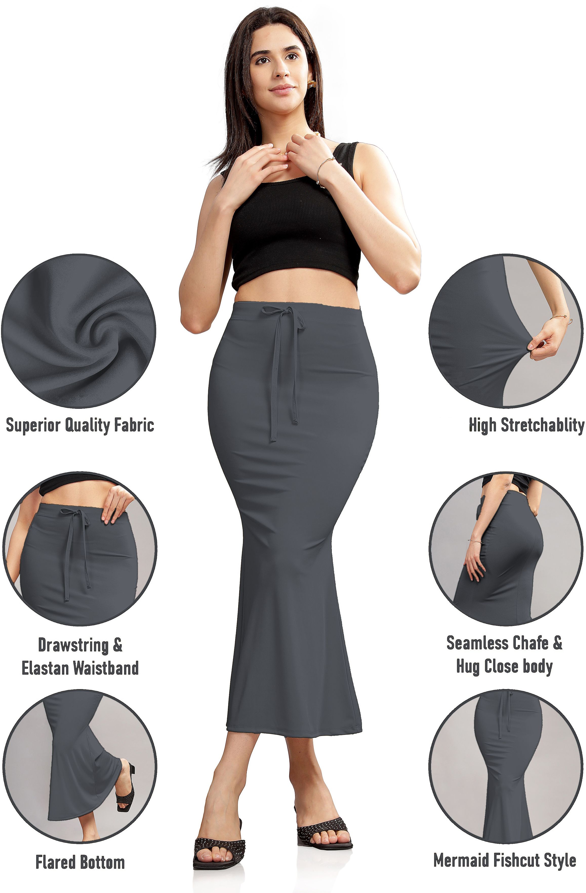 Pink Formal Grey_Women’s Fishcut Saree Shapewear Petticoat – Slim Fit & Tummy Control Lycra Blend Petticoat-picture-19
