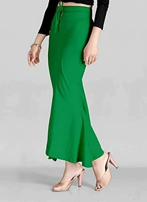 VDIHATA FASHION Green Shaper Petticoat With Elastic Long Under Skirt Shapewear For Saree Lycra Blend Petticoat-image-8