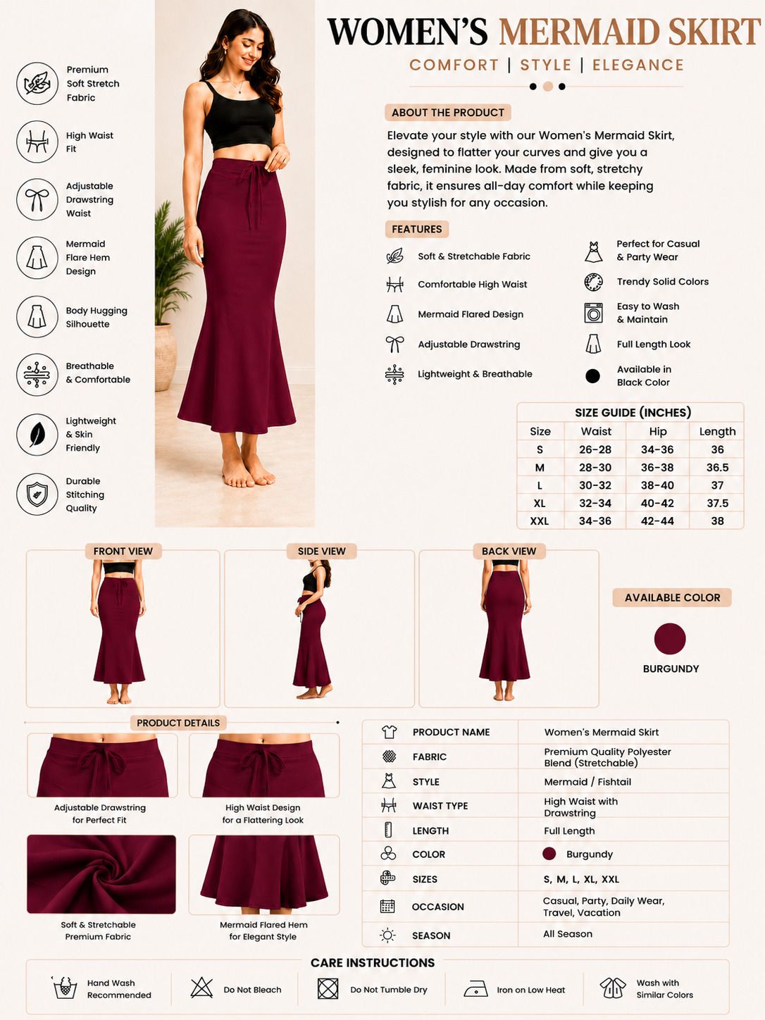 LUMIRRA FASHION Pack Of 1 Maroon Women's Shapewear - Fancy Stylish Trending Shapers Lycra Blend Petticoat-picture-36