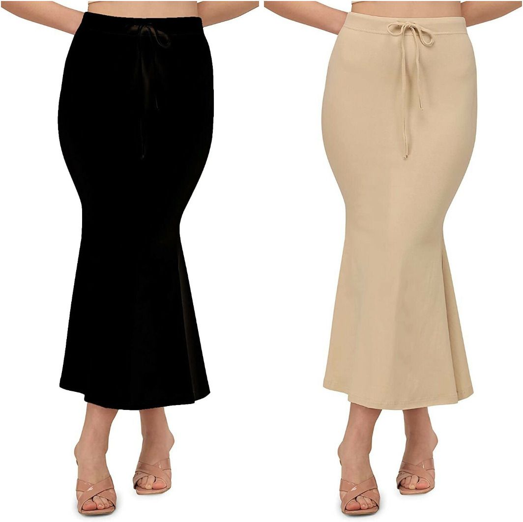 SHAYONAM FISH BLACK+CHIKU 5XL MORDEN Lycra Blend Petticoat-image-42