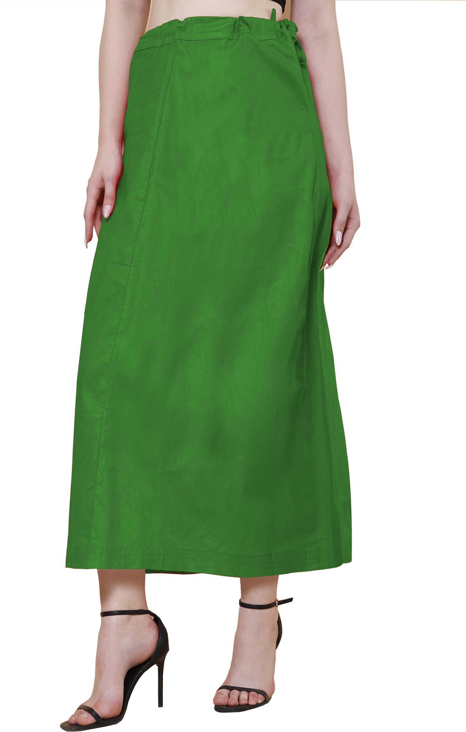 sadaf creation green saree petticoat length 36 inch waist 42 inch pack of 1 pcs Pure Cotton Petticoat-image-21